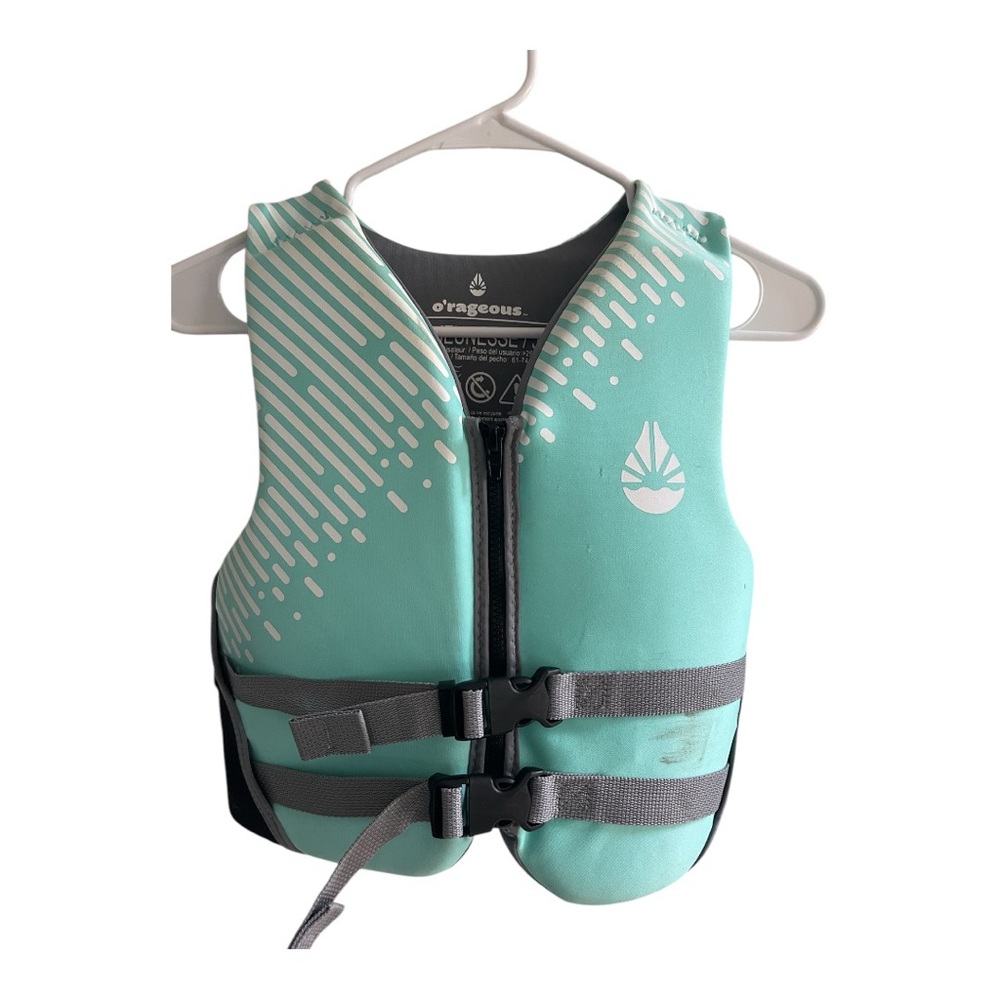 Green and Gray Swim Vest with Secure Straps